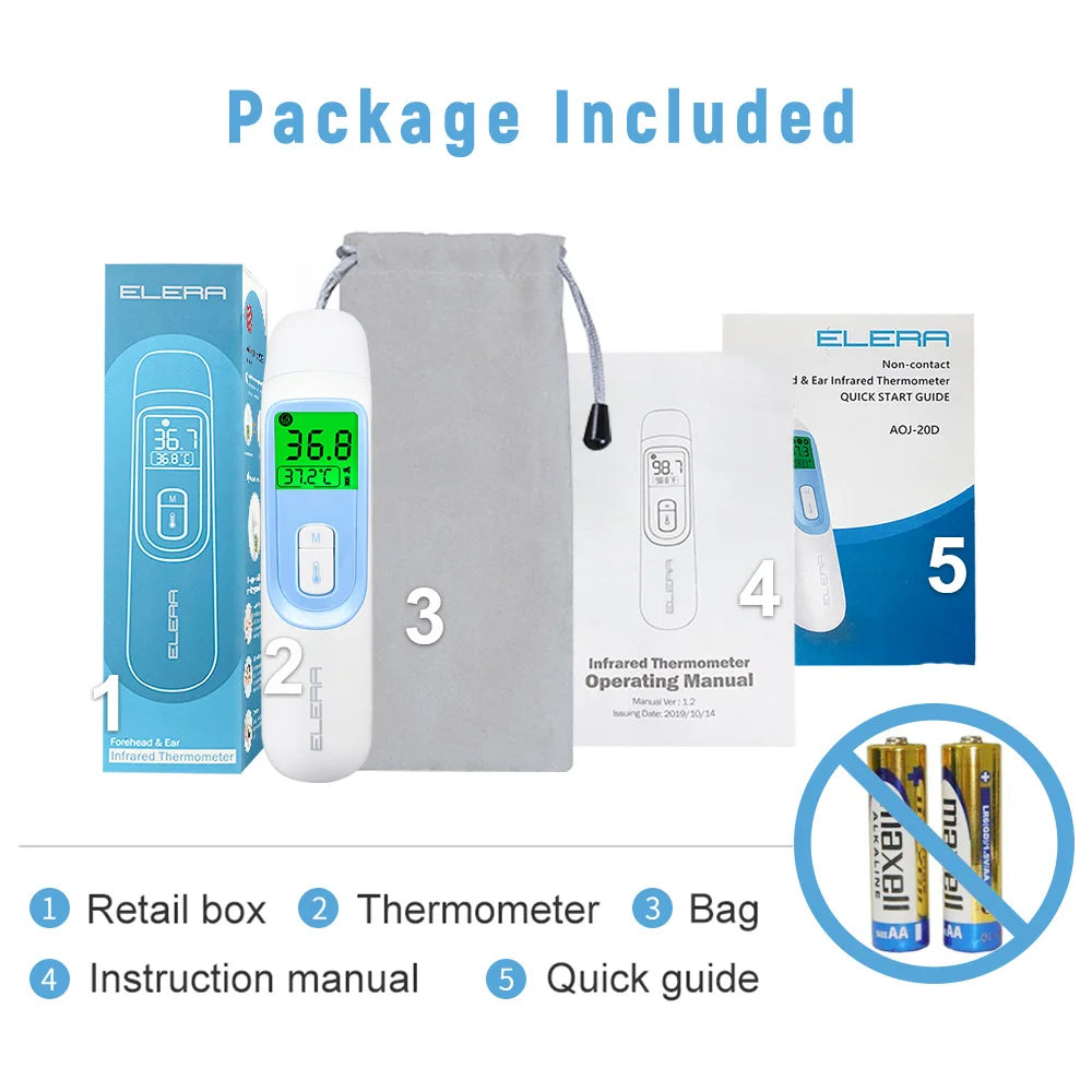 ELERA Digital Ear Thermometer Forehead Non-ContacT