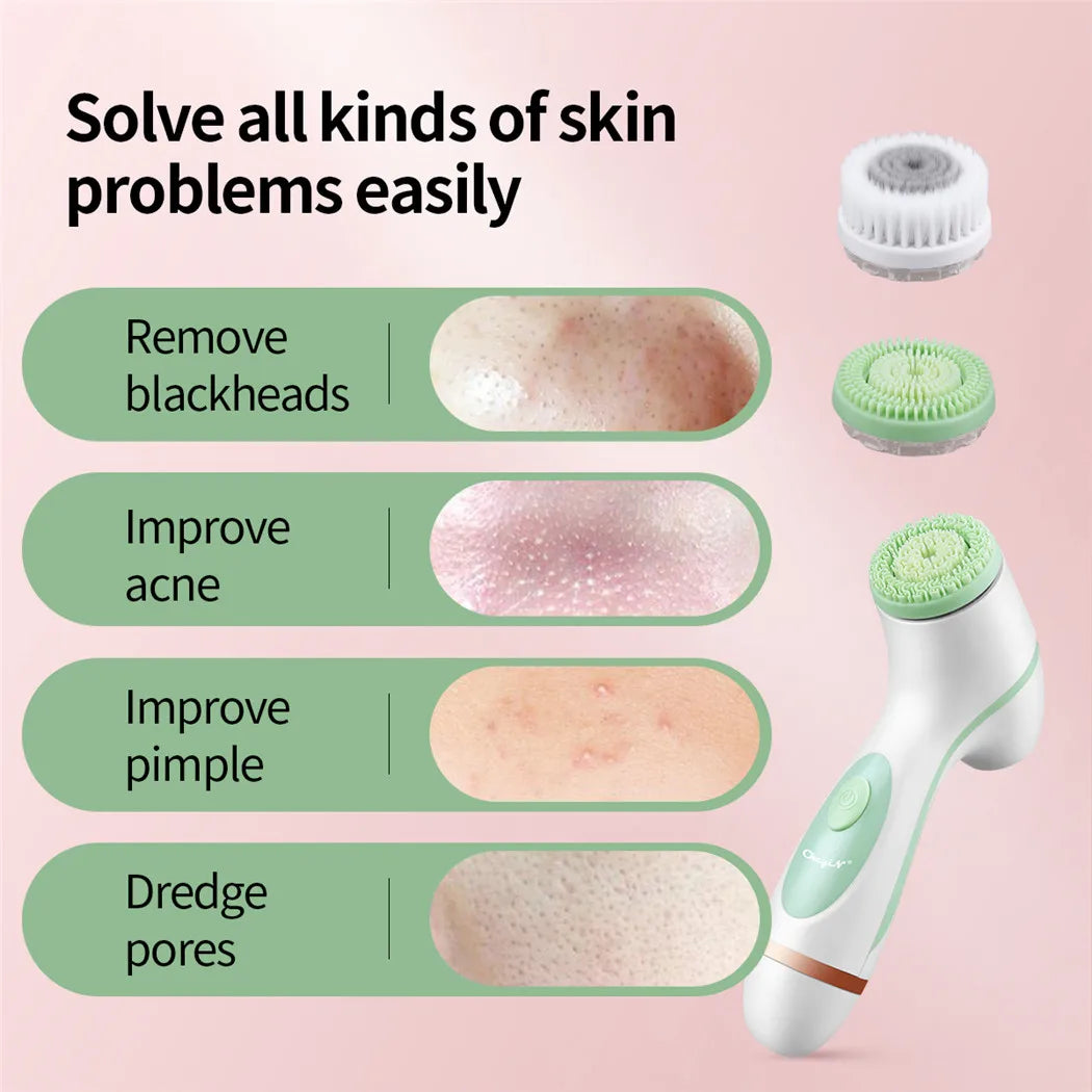 CkeyiN 3 In 1 Electric Facial Cleansing Brush Silicone