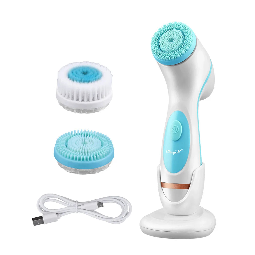 CkeyiN 3 In 1 Electric Facial Cleansing Brush Silicone