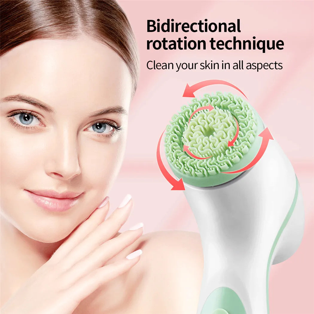 CkeyiN 3 In 1 Electric Facial Cleansing Brush Silicone
