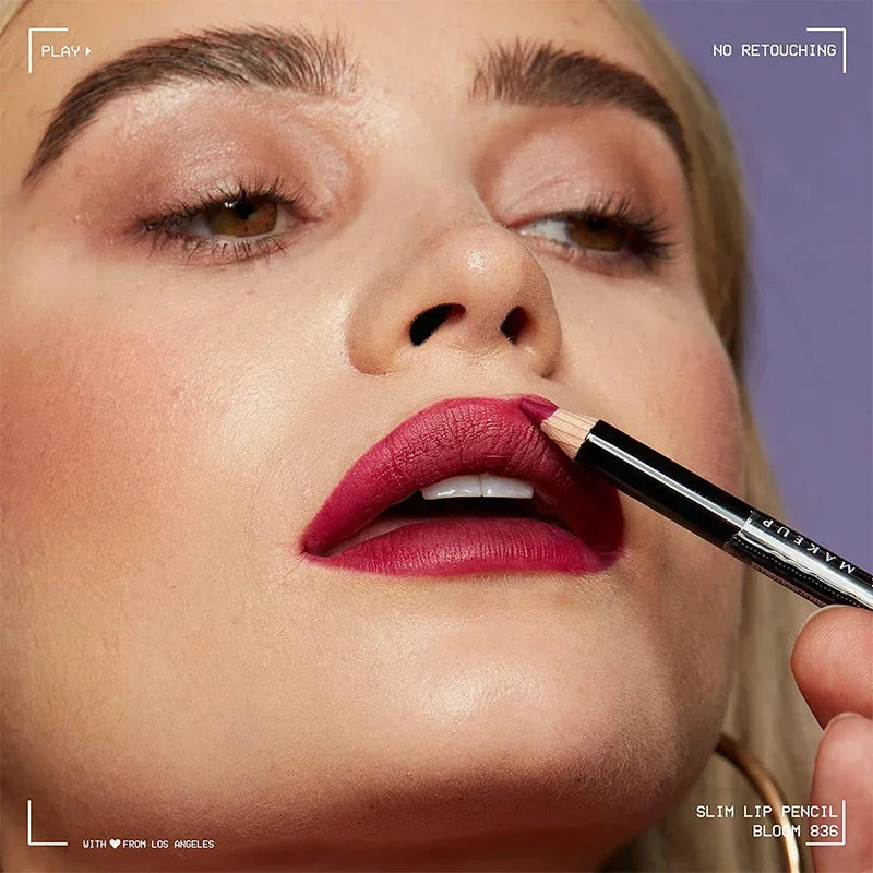 Slim Lip Pencil Long-Lasting Creamy Lip Liner Waterproof