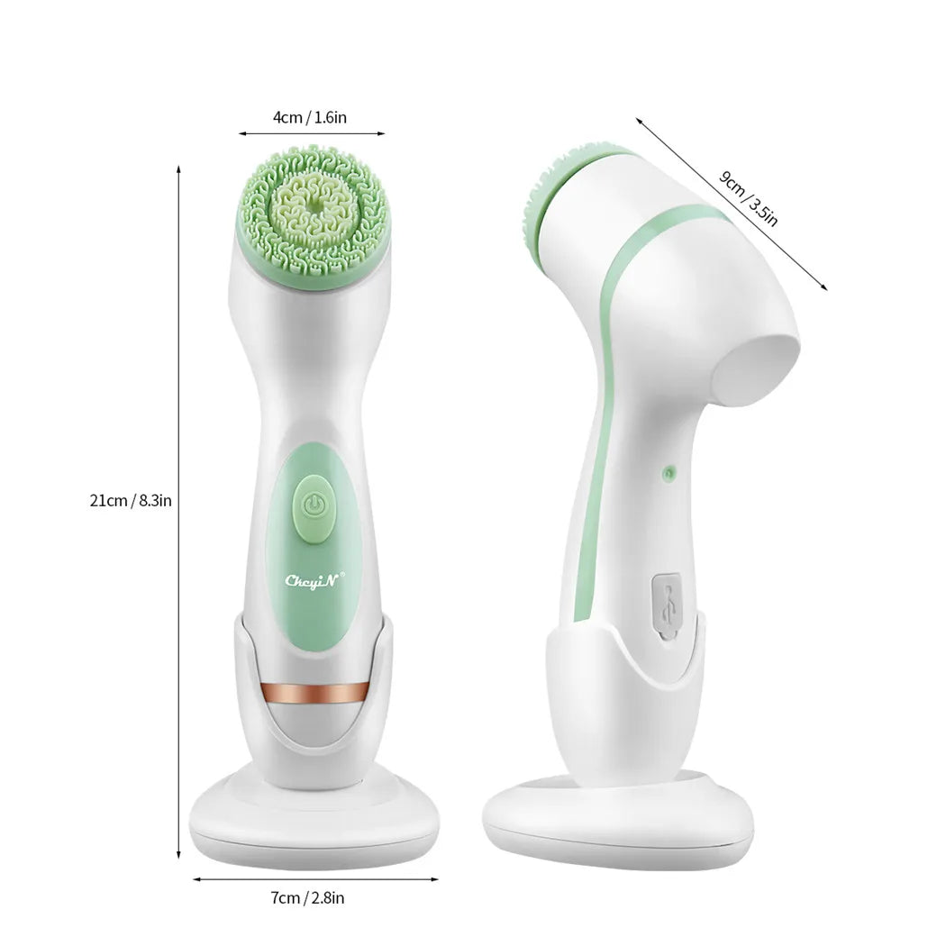 CkeyiN 3 In 1 Electric Facial Cleansing Brush Silicone