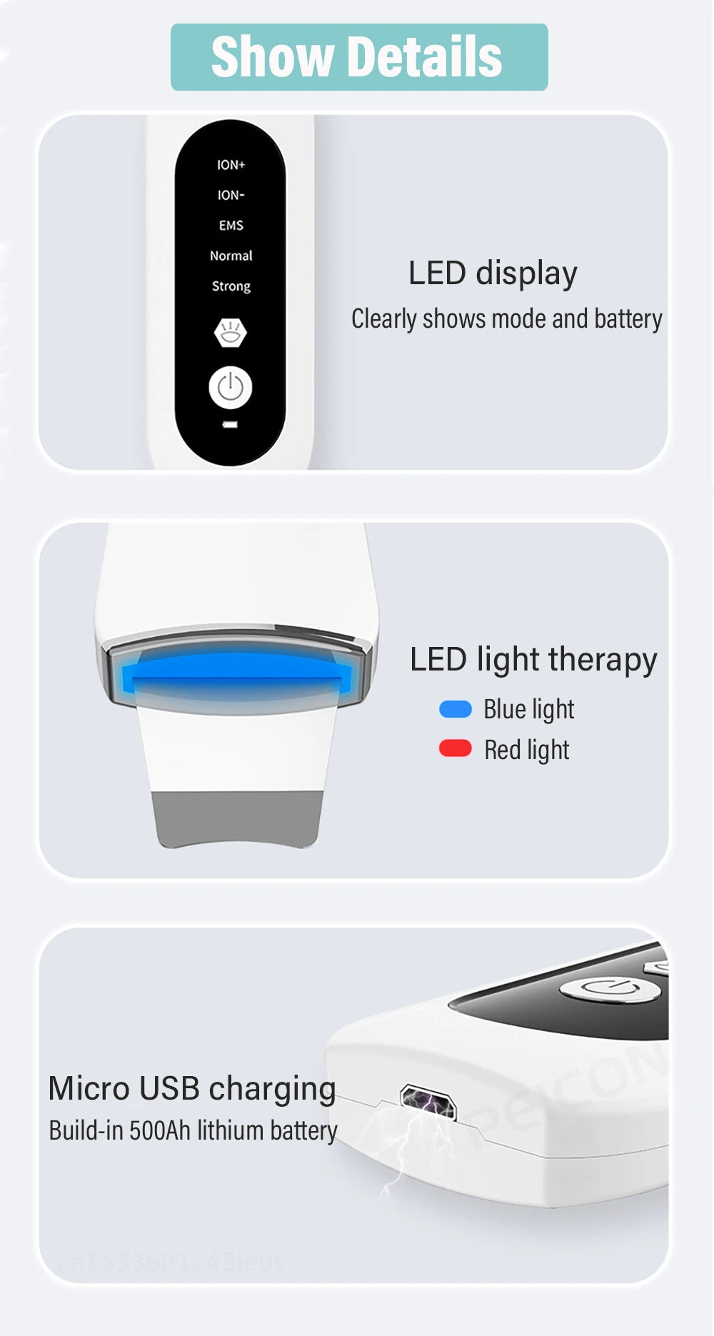 Ultrasonic Skin Scrubber Peeling Blackhead Remover