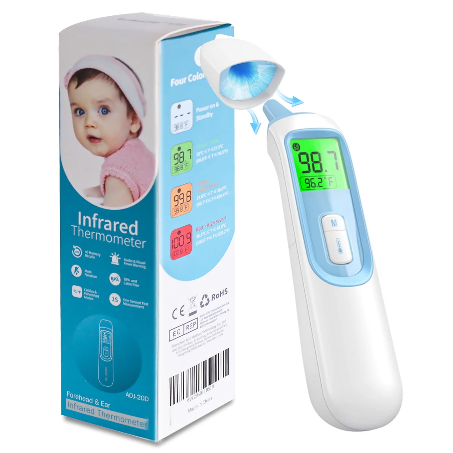 ELERA Digital Ear Thermometer Forehead Non-ContacT